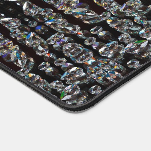 Diamant-funkelnd Muster, silber und schwarz Schreibtischunterlage (Ecke)