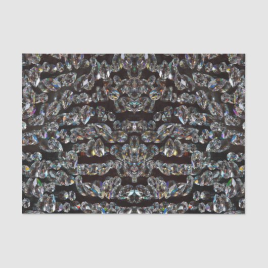 Diamant-funkelnd Muster, silber und schwarz Seidenpapier (Vorderseite)