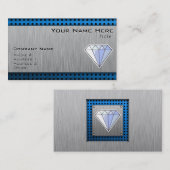 Diamant; Gebürsteter Metallblick Visitenkarte (Vorne/Hinten)