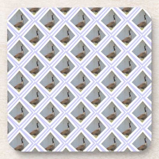 Diamant geformt Gänse durch Teich Untersetzer Set (Vorderseite)