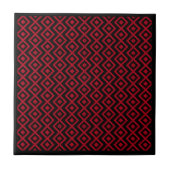 Diamant geformt Harlequin Muster schwarz und rot Fliese (Vorderseite)