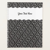 Diamant geformte verzierte Scrolls auf schwarz Planer (Vorderseite)