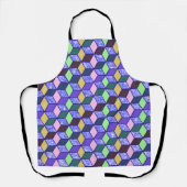 Diamant geformter Hexagon Blue Glitzer Lined 2 Schürze (Vorderseite)