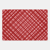 Diamant geformtes Muster rot, weiß, schwarz Geschenkpapier Set (Vorderseite)