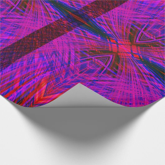 Diamant geformtes Neonmuster Trio Geschenkpapier (Ecke)