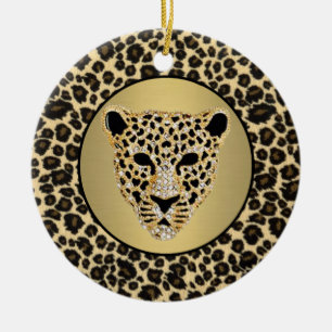 Diamant-gekleideter Jaguar Keramikornament