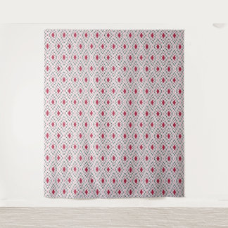Diamant-Geometrie rot schwarz und weiß Wandteppich