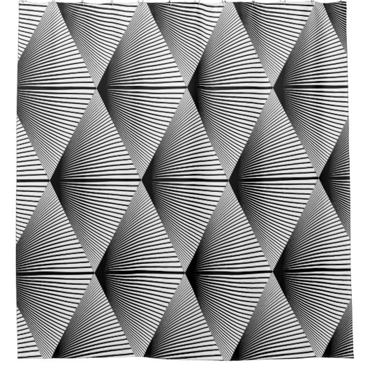 Diamant Geometrie: Vintages Monochrome Duschvorhang (Vorderseite)