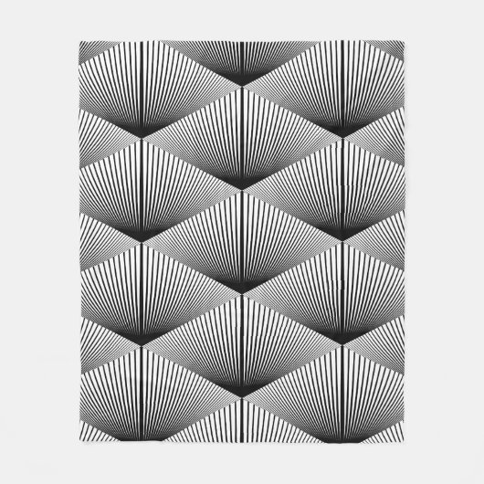 Diamant Geometrie: Vintages Monochrome Fleecedecke (Vorderseite)