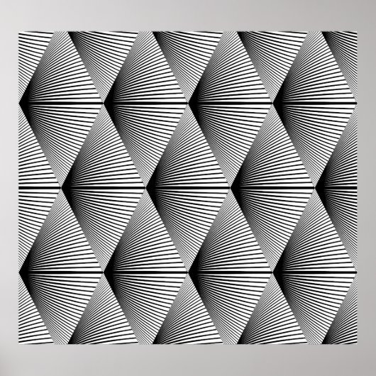 Diamant Geometrie: Vintages Monochrome Poster (Vorne)