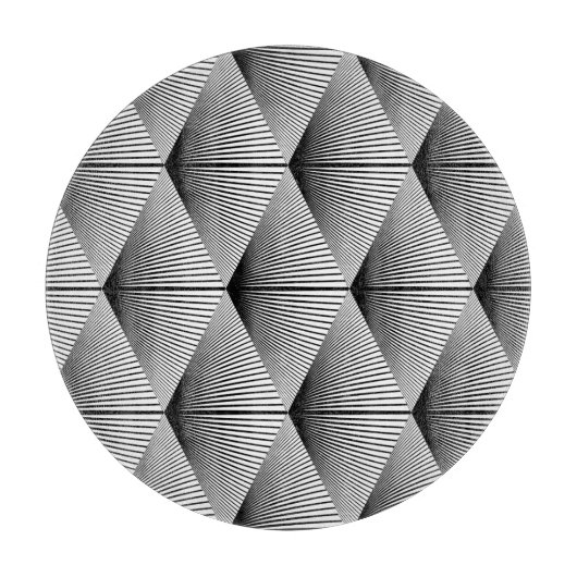 Diamant Geometrie: Vintages Monochrome Schneidebrett (Vorderseite)