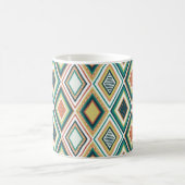Diamant-Geometrisches Muster in Erdtönen Kaffeetasse (Mittel)