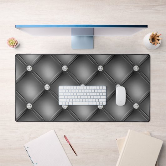 Diamant gepolstertes Design, schwarz Schreibtischunterlage (Büro 1)