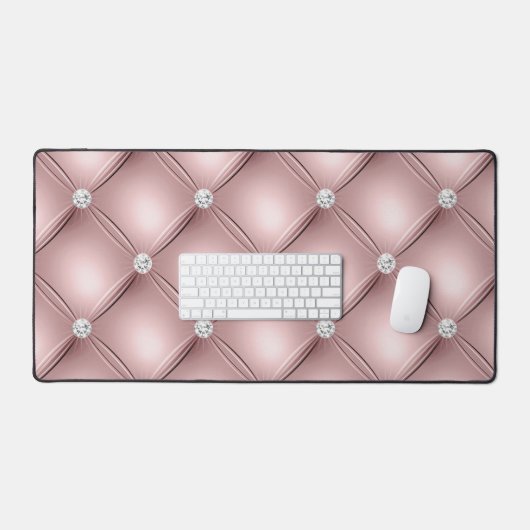 Diamant getuftes Design, Rose Gold Schreibtischunterlage (Tastatur & Maus)