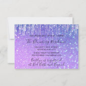 Diamant Glass Bubbles Sweet16th Bridal Wedding Einladung (Rückseite)