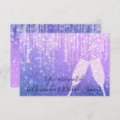 Diamant Glass Bubbles Sweet16th Bridal Wedding Einladung (Vorne/Hinten)