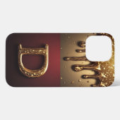 💎 Diamant-Glitter-D-Monogramm mit Liquid-Drip-Eff iPhone Hülle (Rückseite (Horizontal))