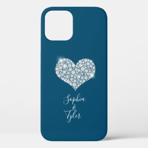 Diamant Glitz Herz Wht Schrift Namen, Ozeanblau Case-Mate iPhone Hülle