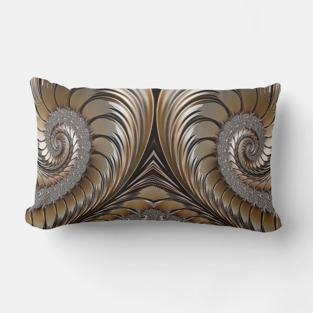 Diamant Glitzer, Bronze, Gold und Marmor Lendenkissen (Vorderseite)