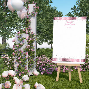 Diamant Glitzer, rosa Satin 16 . Geburtstag eintra Poster