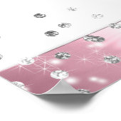 Diamant Glitzer, rosa Satin 16 . Geburtstag eintra Poster (Ecke)