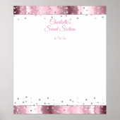 Diamant Glitzer, rosa Satin 16 . Geburtstag eintra Poster (Vorne)