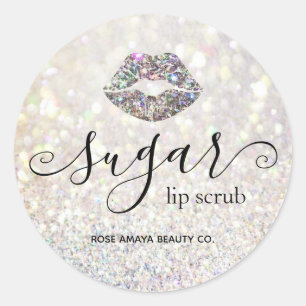 Diamant Glitzer Zucker Lip Scrub Produktkennzeichn Runder Aufkleber