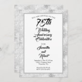 Diamant Glitzern 75. Hochzeitstag Einladung (Vorne/Hinten)