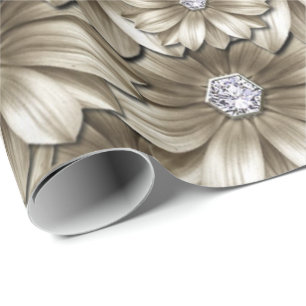 Diamant Gold Blume Umschlagpapier Edelstein Geschenkpapier