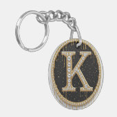 Diamant Gold Monogramm K Geschenk Schlüsselanhänger (Vorderseite links)