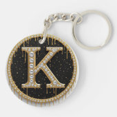 Diamant Gold Monogramm K Geschenk Schlüsselanhänger (Rückseite)