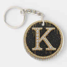 Diamant Gold Monogramm K Geschenk