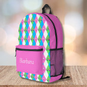 Diamant Golf Cart mit Golf Ball Muster Bedruckter Rucksack