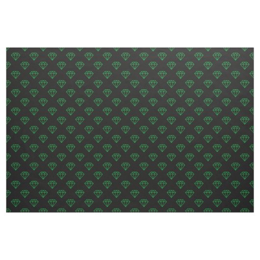 Diamant - grün auf schwarz stoff (Yard (91,4 cm))