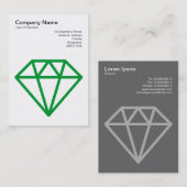 Diamant - grün auf Weiß Visitenkarte (Vorne/Hinten)
