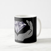 Diamant Hands Kaffeemaschine Tasse (VorderseiteRechts)