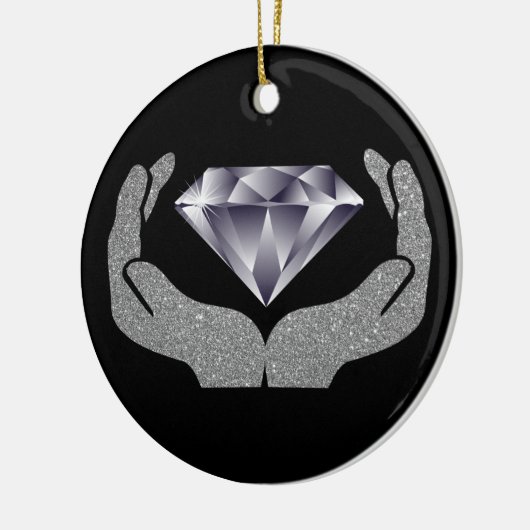 Diamant Hands Keramik Ornament (Links)