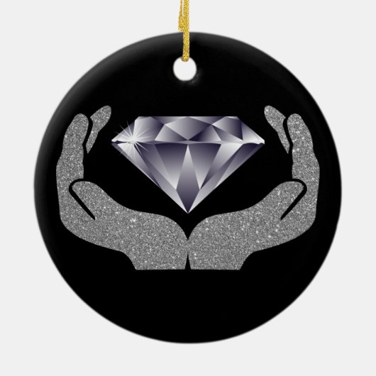 Diamant Hands Keramik Ornament (Hinten)