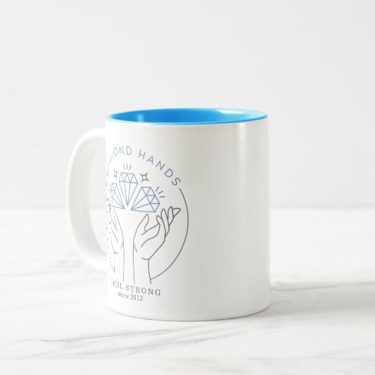 Diamant Handstock & Crypto Trader Funny Zweifarbige Tasse (Vorderseite Links)