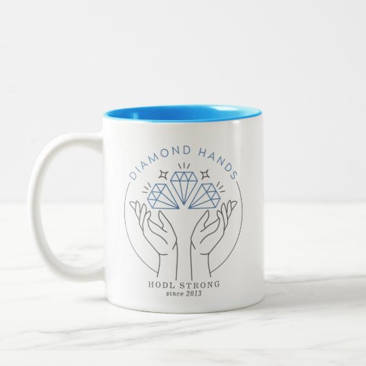 Diamant Handstock & Crypto Trader Funny Zweifarbige Tasse (Links)