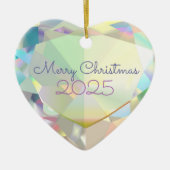 Diamant Heart Maßgeschneiderte Keramik Ornament (Vorne)