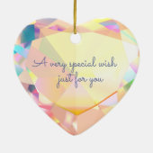 Diamant Heart Maßgeschneiderte Keramik Ornament (Hinten)