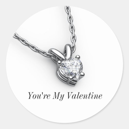 Diamant Heart Pendant Aufkleber (Vorderseite)