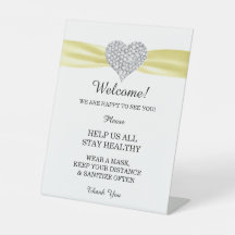 Diamant Heart Yellow Ribbon Wedding Safety