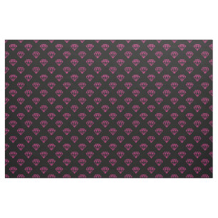 Diamant - Heißes Rosa auf Schwarz Stoff