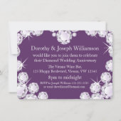 Diamant Herz Hochzeit Foto 60 Jahre Party laden Einladung (Rückseite)