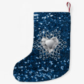 Diamant-Herz-Schneeflocken u. blauer Kleiner Weihnachtsstrumpf (Rückseite)