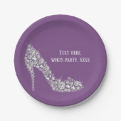 Diamant High Heels Glitzer elegant Pappteller (Vorderseite)