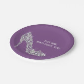 Diamant High Heels Glitzer elegant Pappteller (Schrägansicht)