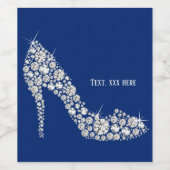 Diamant High Heels Glitzer elegant Weinetikett (Einzelnes Label)
